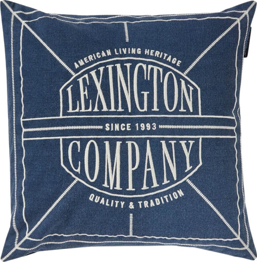 Lexington Logo Washed putetrekk 50x50 cm mørkblå/lys beige Lexington Logo Washed putetrekk 50x50 cm mørkblå/lys beige