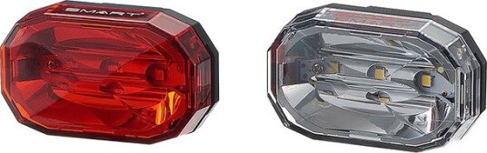 Sykkellykt Smart Diamond sykkellyktsett med LED front- og baklys svart