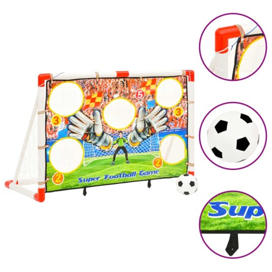 Fotballmålsett for barn med målvegg 120x51x77,5 cm Fotballmålsett for barn med målvegg 120x51x77,5 cm