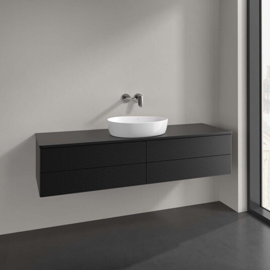 Villeroy & Boch  Antao Servantskap med 4 skuffer 160x50x36 cm m/lys Sort Matt