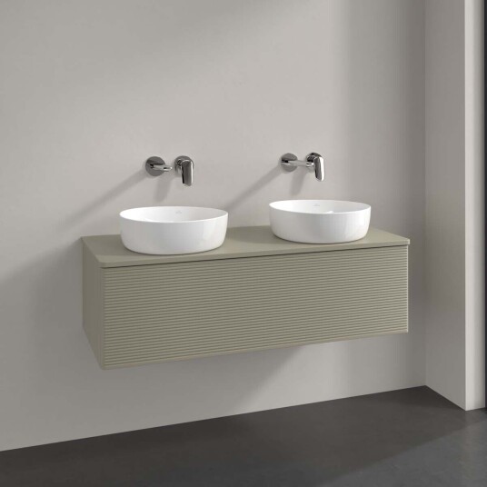 Villeroy & Boch Antao Servantskap med 1 skuff 120x50x36 cm m/lys Steingrå Matt Villeroy & Boch Antao Servantskap med 1 skuff 120x50x36 cm m/lys Steingrå Matt