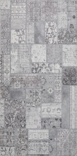 Patchwork Wiltonteppe 80x300 cm Rektangulært - Sølv