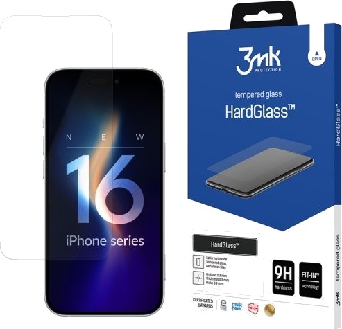 3Mk Hardglass Herdet Glass for iPhone 16 Pro Max - Transparent og Reptålig