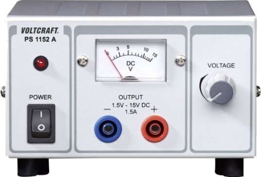 Voltcraft PS 1152A Laboratorie Strømforsyning 1,5–15V 1A 22,5W Voltcraft PS 1152A Laboratorie Strømforsyning 1,5–15V 1A 22,5W