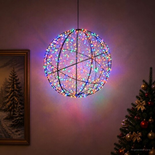 vidaXL Julefiniallys 750 LED-lys Flerfarget Diameter 50 x 52 cm