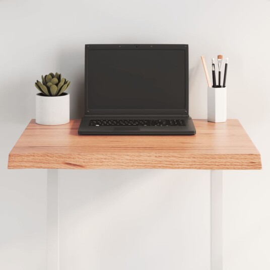 Bordplate lysebrun 60x60x2 4cm behandlet heltre naturlig kant