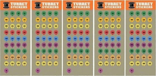 Qinghai Kikkert Sikte Avstandsmerker for Ballistisk Beregning 37 Fargekodede Etiketter for 100-1000 Yards Ingen-Matte Fallmarkører for Presisjonsskyting
