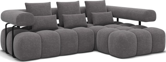 Levvi 3 seters boblete sovesofa med divan høyre Manhattan 03
