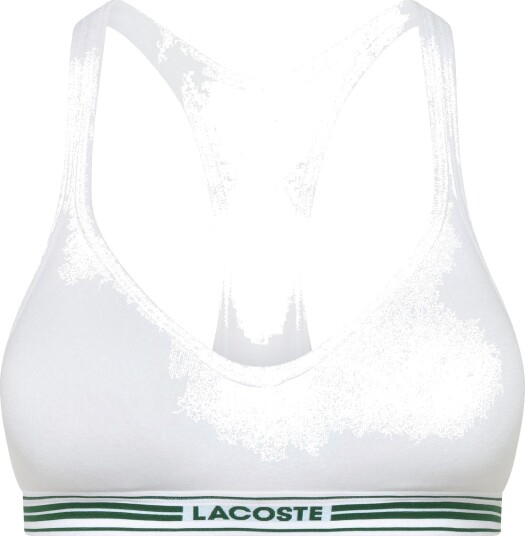 Lacoste Padded Stretch Jersey Logo Bralette White XL