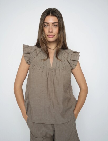 MOS MOSH Mmwoda Izha Blouse   Brown   XL