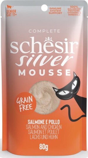 Schesir Silver Mousse Laks Og Kylling 12 X 80 G