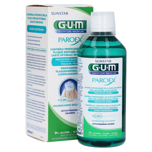 GUM Paroex 0,06 % klorheksidin MUNNSKYLL 500 ml GUM Paroex 0,06 % klorheksidin MUNNSKYLL 500 ml