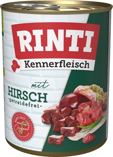 Rinti Våtfôr Kennerkjøtt Hjort 12 X 800 G Rinti Våtfôr Kennerkjøtt Hjort 12 X 800 G