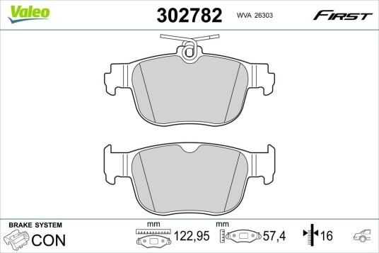 Bremseklosser VALEO 302782
