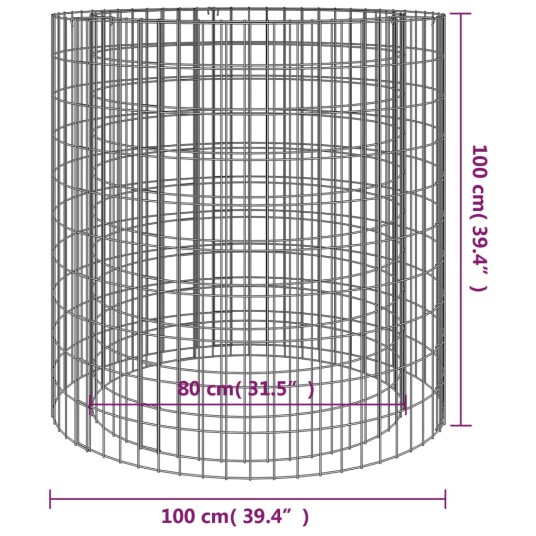 vidaXL Gabion bålstativ Ø 100 cm galvanisert jern vidaXL Gabion bålstativ Ø 100 cm galvanisert jern