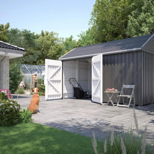 Utebod PLUS Classic Multi Hagehus 2 Moduler Dobbeldør Lukket 10m2 Utebod PLUS Classic Multi Hagehus 2 Moduler Dobbeldør Lukket 10m2