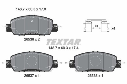 Bremseklosser TEXTAR 2653601 Bremseklosser TEXTAR 2653601