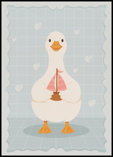 Sweet Goose With Sailboat Plakat / 100x150