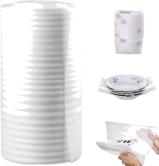 Hvit skum aluminiumsfoliepapir – emballasjeskumrull, 30 cm x 30 m – bobleplast for flytting