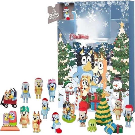 24 dagers julekalender med søte Bluey figurer