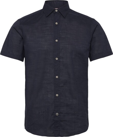 Jack & Jones Jjhenry Slub Shirt Ss   Navy   XS