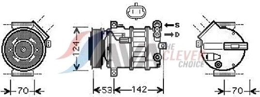 AVA COOLING SYSTEMS SBAK063 AC-kompressor