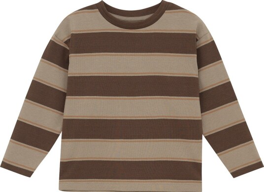 Minymo Langermet T-skjorte med Stripet Design - Bracken - Størrelse 110