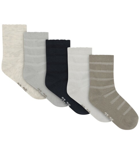 Minymo Sokker 5 pack NattGrå 35/38 Sokker Blå Grønn 35 38