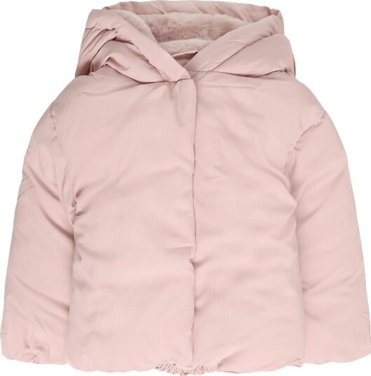 Mango Fur Effect Quilted Coat PINK 68