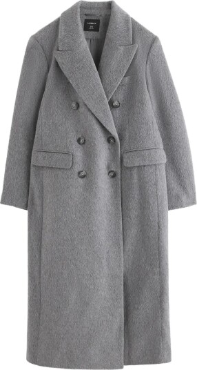 Lindex Coat In Wool Blend GREY MELANGE M
