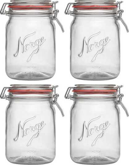 Norgesglasset Norgesglass m/Hengslet lokk 0,7L 4pk