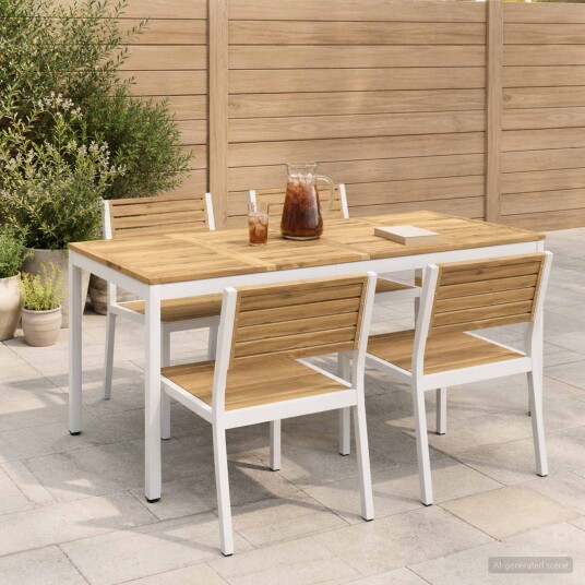 vidaXL Hage middagsbord Hvit 180 x 88,5 x 75 cm Solid akasietre vidaXL Hage middagsbord Hvit 180 x 88,5 x 75 cm Solid akasietre
