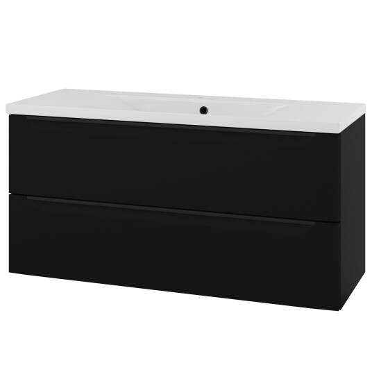 Linn Bad Mari D45cm Servantskap Svart Matt / 120cm 2 Skuffer