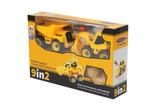 Jamara Construction Vehicles Set 9In2 Kjøretøysett 4 År Plast Sort Gult