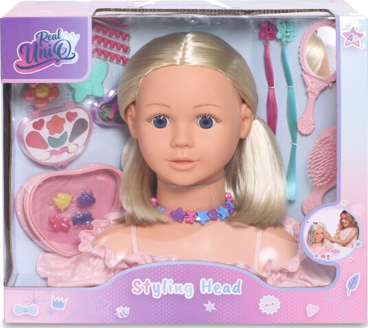Real UniQ Styling Head with hair accessories and cosmetic case 30561 Real UniQ Styling Head with hair accessories and cosmetic case 30561