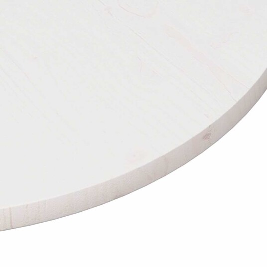  Bordplate hvit Ø90x2,5 cm heltre furu 813657