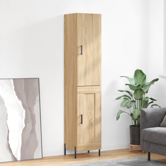 vidaXL Highboard sonoma eik 34,5x34x180 cm konstruert tre 8720845485382