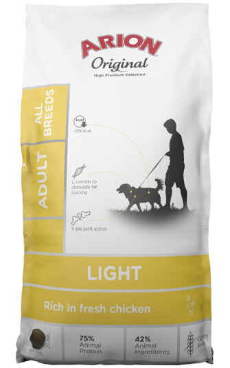 ARION Hundemat Original Light 12 kg med Kylling for Voksne Hunder