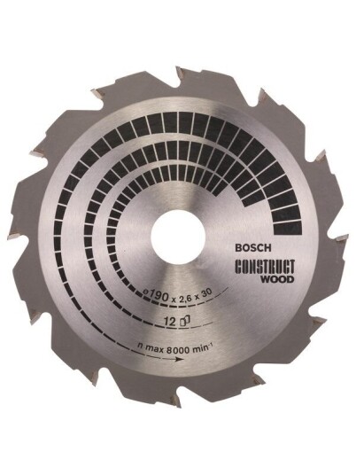 Bosch Construct Wood 190 mm Sirkelsagblad for Tre - 12 Tenner