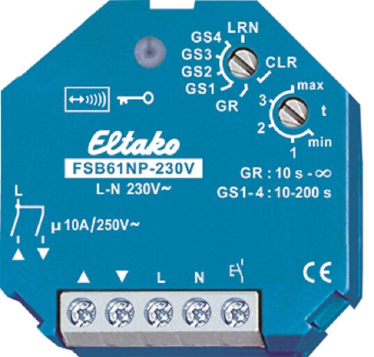 Eltako 30200430 Impulsgruppebryter 868 MHz 230 V AC IP30 Elfordeling & strømforsyning