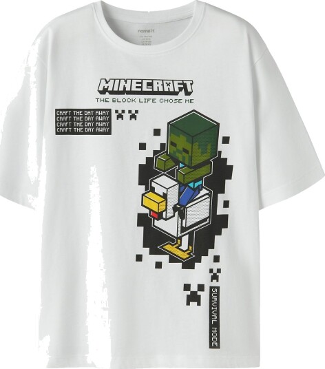 Name It Nkmjun Minecraft Ss Nreg Topbox Noos Bio White 116