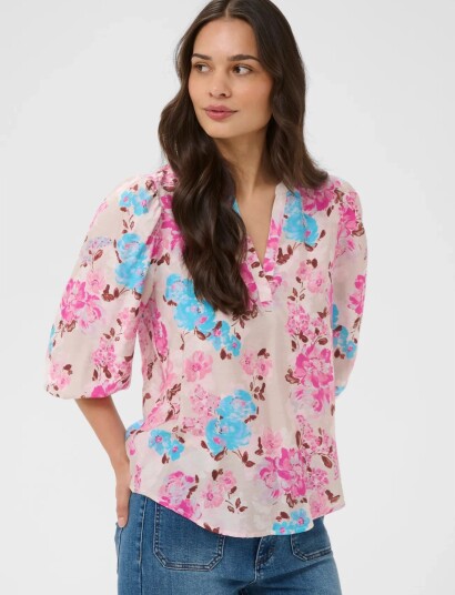 Kaffe Kahaisley O Neck Blouse Pink 36