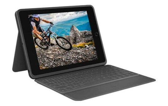 Logitech Rugged Folio - keyboard and folio case - UK English - Tastatur & Foliosett - Svart