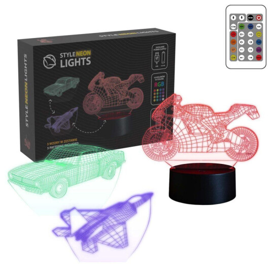 Manta SNL121RGB LED lampe ??? Kj??ret??ydekorasjon RGB 3D effekt
