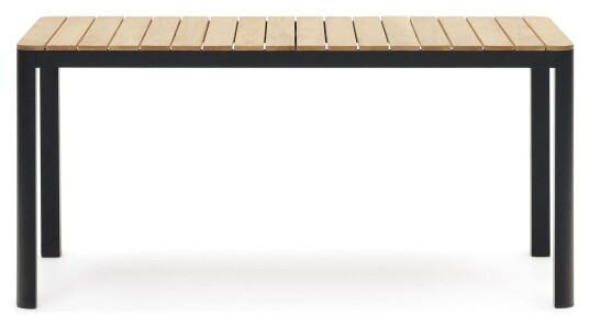 Kave Home Bona Hagebord, Svart teak, 163x73 Unoliving 1731503-02-0 1731506-01-0