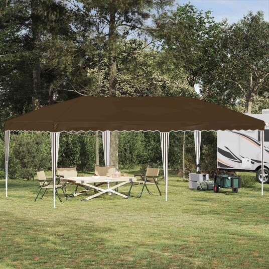 vidaXL Pop up Festtelt 575 x 290 x 245 cm Gråbrun