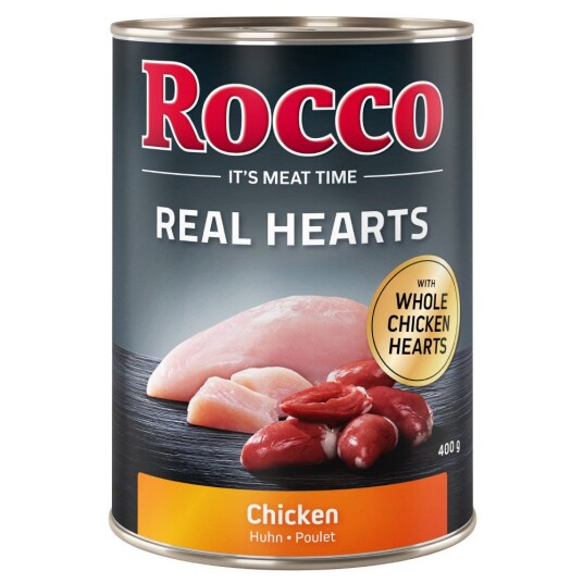 Rocco Real Hearts 6 X 400 G Kylling Med Hele Kyllinghjerter