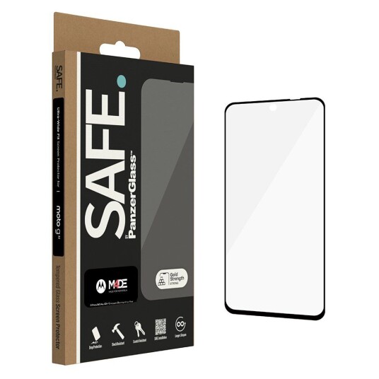 PanzerGlass Motorola Moto G32 Safe By PanzerGlass™ Ultra-Wide Fit Beskyttelsesglass - Case Friendly - Gold Strength - Gjennomsiktig