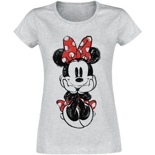 Mickey Mouse Disney T-skjorte Minnie Mouse S til XXL Damer grå Mickey Mouse Disney T-skjorte Minnie Mouse S til XXL Damer grå