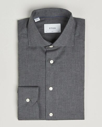 Eton Slim Fit Wrinkle Free Flannel Shirt Dark Grey Eton Slim Fit Wrinkle Free Flannel Shirt Dark Grey